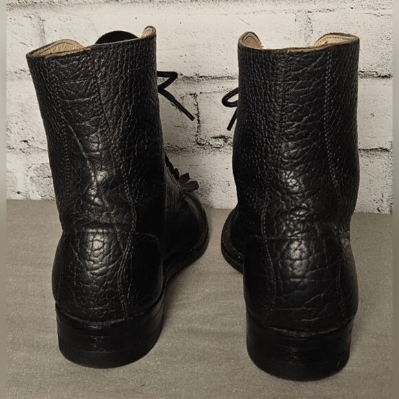 Vintage Brahma Canada West Black Leather Work Boots Lace-to-Toe Size 6 - Picture 4 of 12